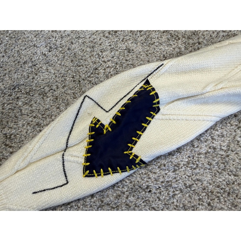 ebossy Cardigan Sweater Womens XS Cream Patchwork Dream Sport Cable Knit - Picture 5 of 8